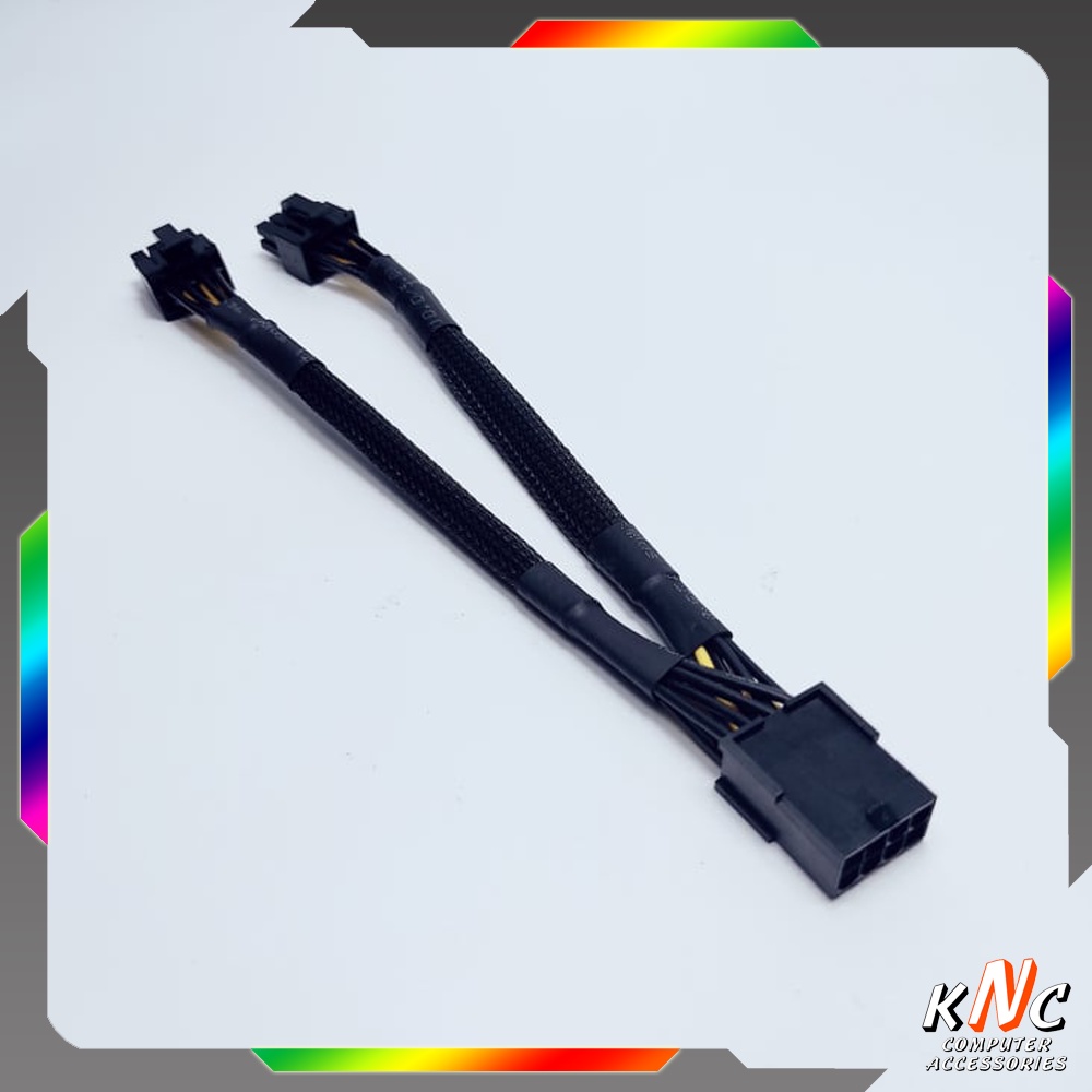 Dây Chia Nguồn 8pin VGA Ra 2 Đầu Cắm 8pin Loại 6pin+2 Dây Có Bọc Dù Chống Xước