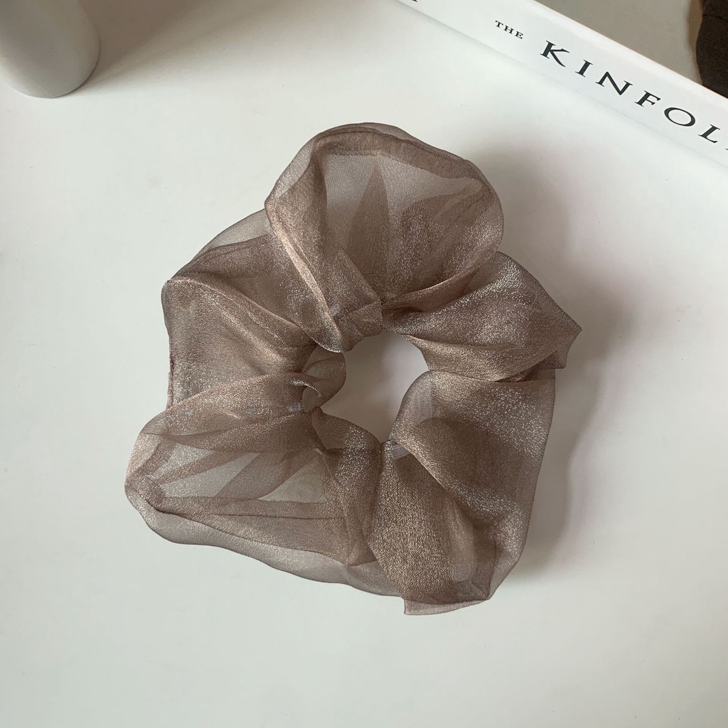 (0487) Dây Chun Scrunchies Bản To Xoè Ánh Kim Hàn Quốc