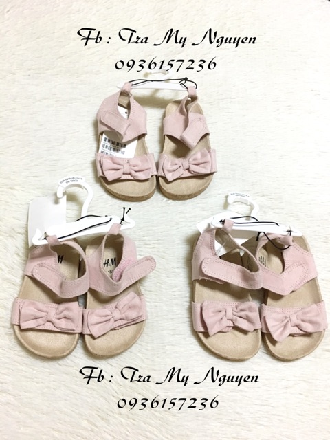Sandal nơ hồng bé gái HM auth 👧🏻