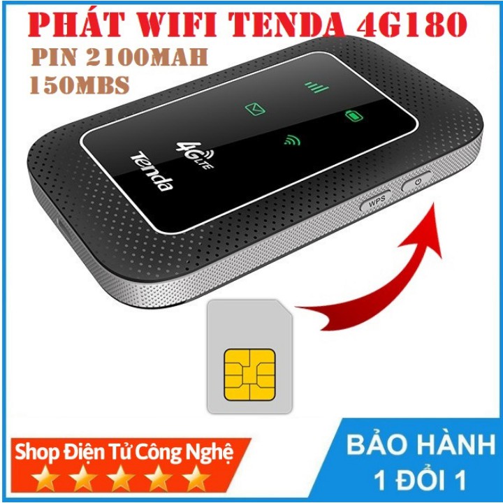 Bộ phát wifi di động 4G Tenda 4G180 Chuẩn 150Mbps - Chính Hãng Tenda