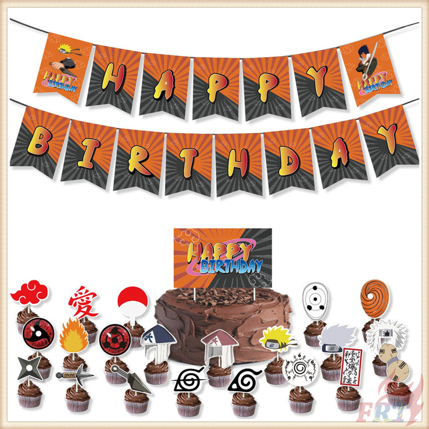 Set 47 Bong Bóng Trang Trí Tiệc Sinh Nhật Hình Naruto