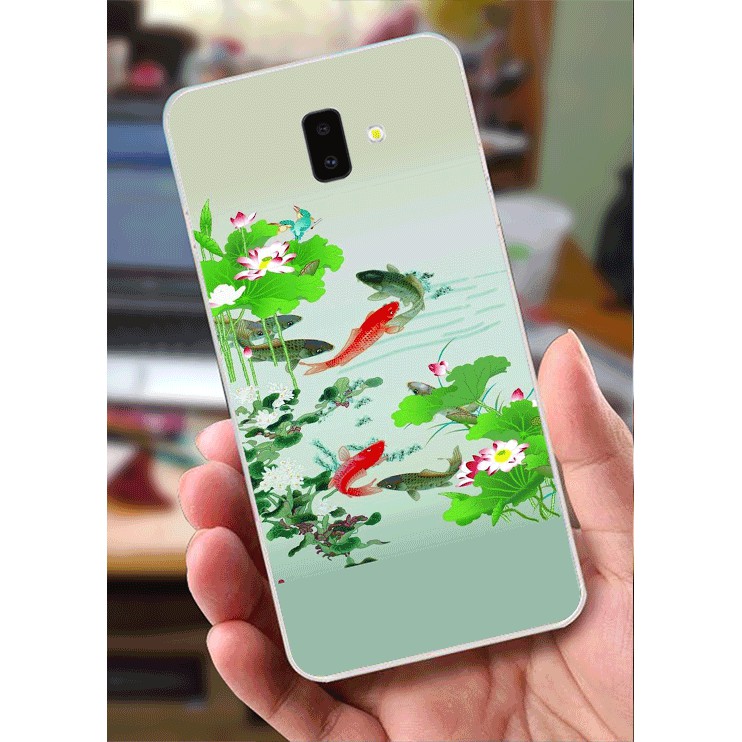 Ốp Lưng Samsung J6 Plus (2018) (Dẻo) - Cá Ao Sen