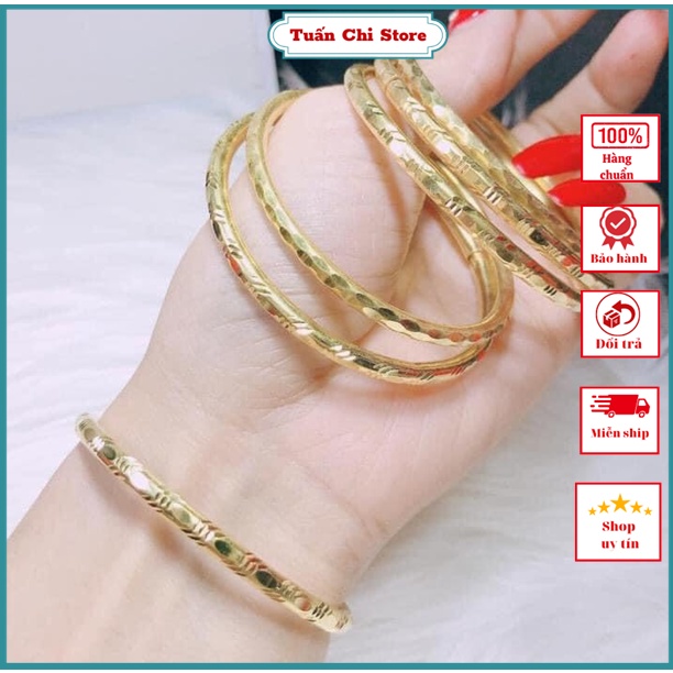 Lắc Tay Bạc Nữ- Vòng Tay Nữ Bạc Dáng Kiền Tròn, Họa Tiết Phay Tinh Tế Xi Vàng Bền Đẹp