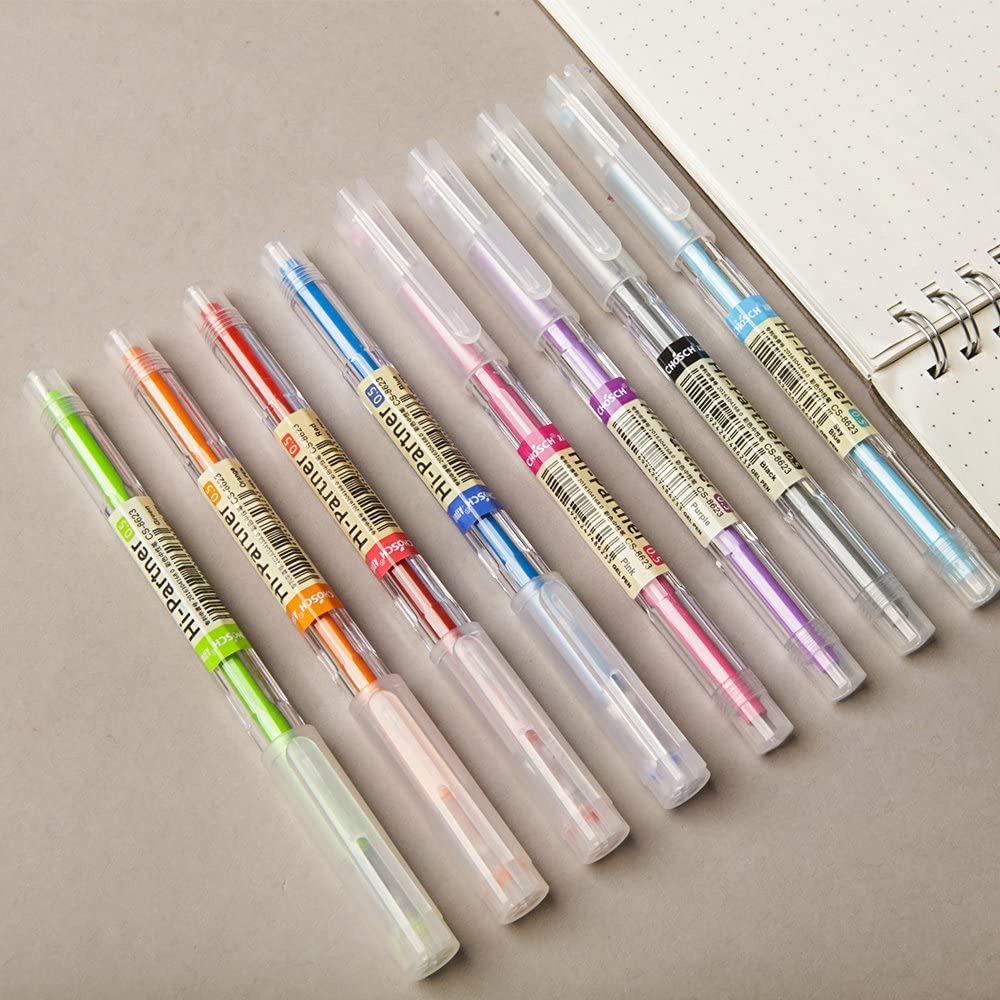 Bút viết gel nước vỉ 8 cây Chosch Hi-Partner