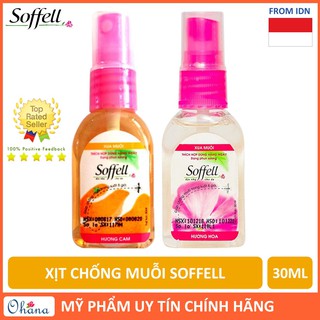 Xịt Chống Muỗi Soffell 30ml (Hương Hoa - Hương Cam)