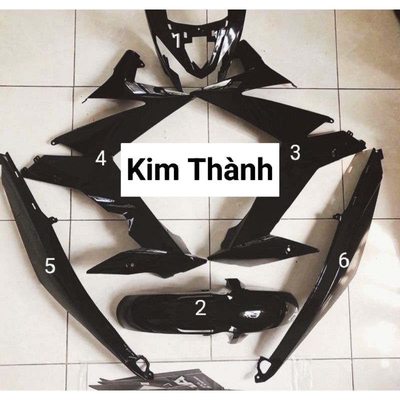 Full Dàn Áo Satria Fi , Raider Fi Màu Đen Bóng Chính Hãng Suzuki