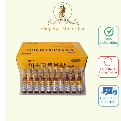 Vitamin C Vỉ Hàn Quốc | Vitamin C chuyên dùng cho spa ( 1 Hộp 50 ống ) ( Vỉ 10 ống)