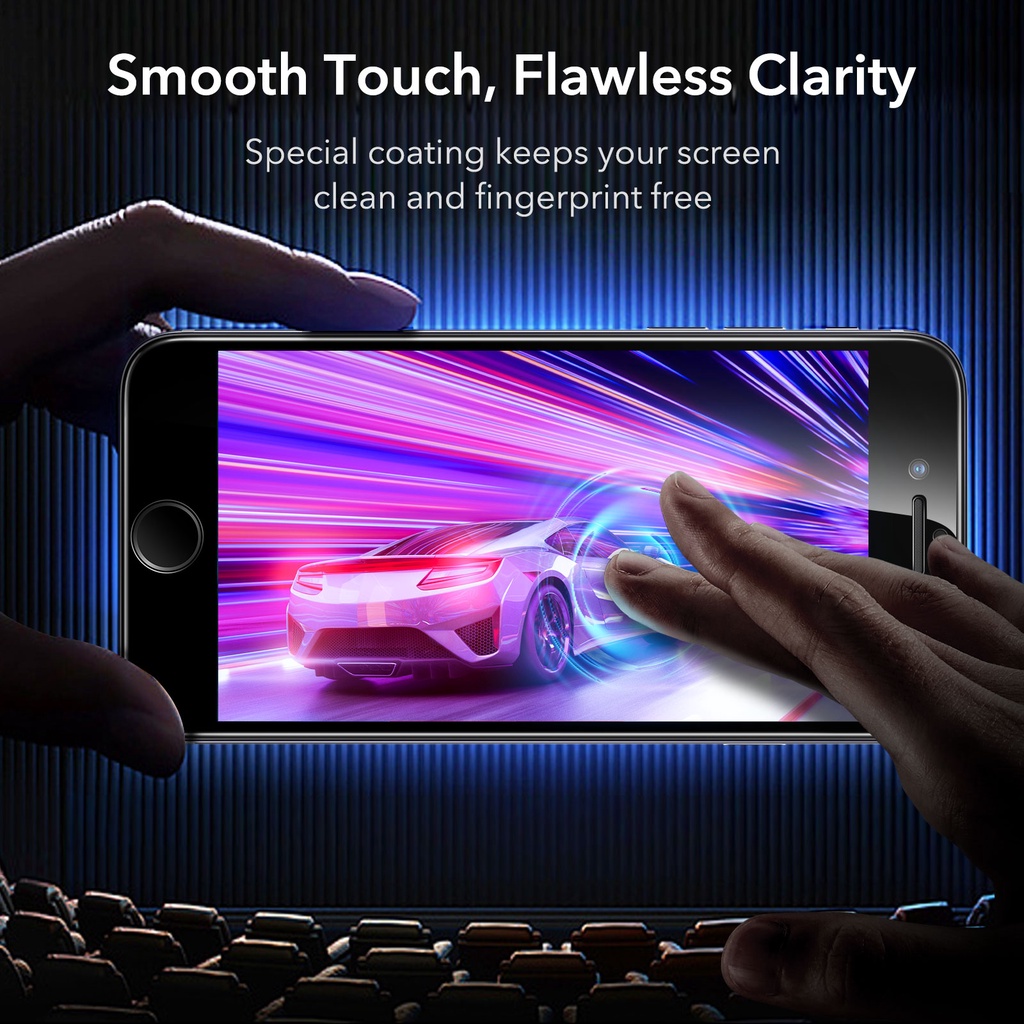 Set 2 kính cường lực bảo vệ màn hình cong 3D Esr tương thích cho iPhone SE 2022/8/7/6/6s