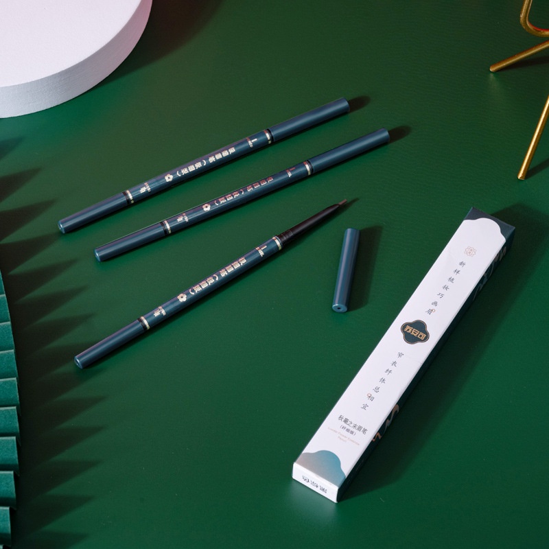 (M03)Chì Kẻ Mày 2 đầu vỏ xanh kháng nước siêu mảnh, kẻ mày chính hãng nội địa trung