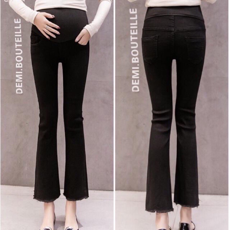 Sẵn hàng🤰quần jean bầu ống loe co giãn siêu đẹp