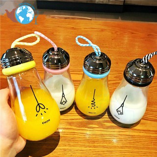 Bình thủy tinh hình bóng đèn có dây 450ML