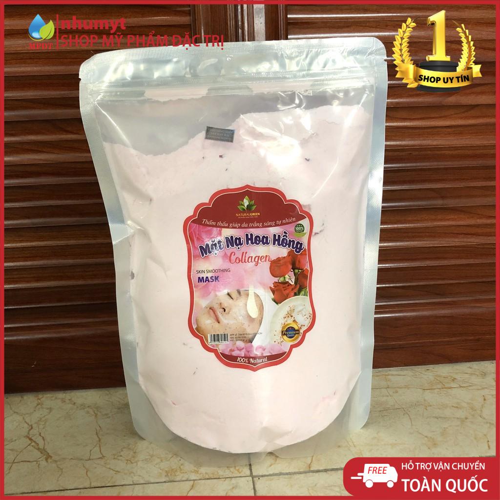 500 GR Bột Đắp Mặt Nạ Collagen Tươi Hoa Hồng - Bột Đắp Mặt Nạ Collagen Cánh Hoa Hồng bổ sung collagen giảm lão hóa da