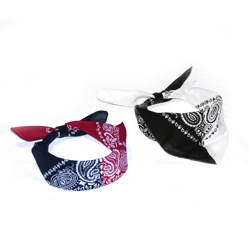 Khăn Turban Hiphop vuông nhiều màu 55x55cm; Khăn Bandana cotton 2 mặt phong cách Streetwear; K03 - MOZETO