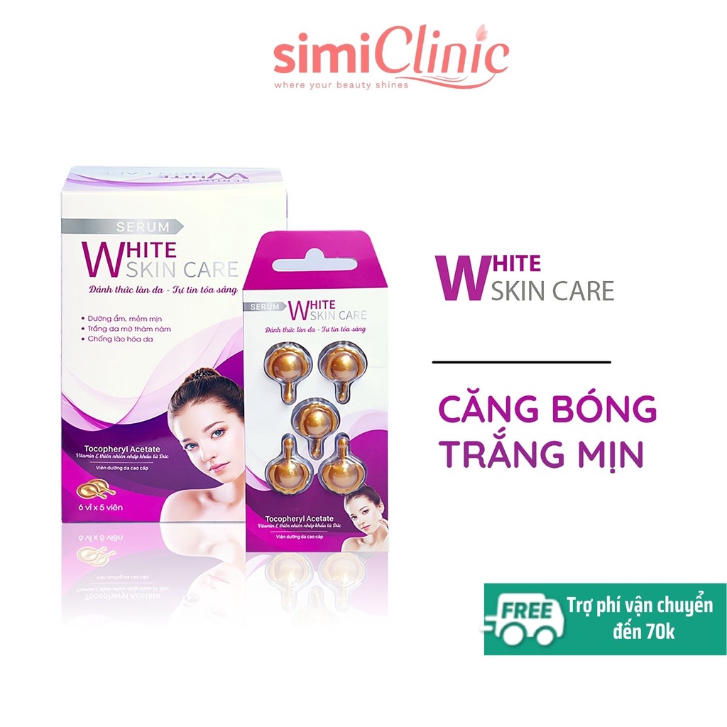Serum trắng da VAK White Skin Care tinh chất dưỡng cấp ẩm căng mịn chống lão hoá da mặt cổ khô dầu nhạy cảm