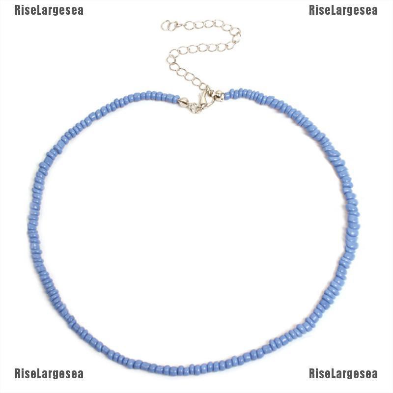 Vòng Cổ Choker Chuỗi Hạt Cầu Vồng Phong Cách Bohemian