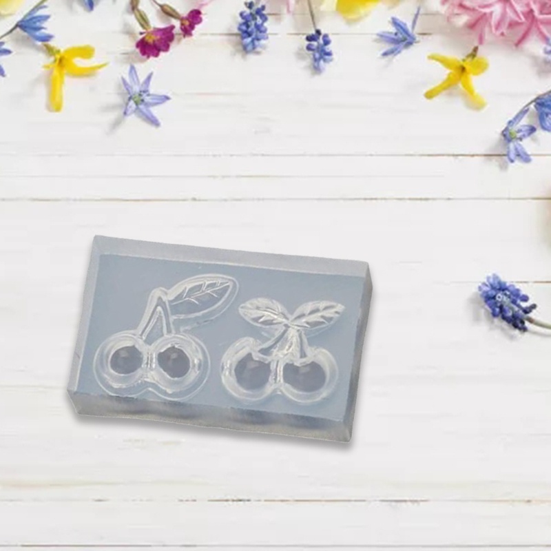 Khuôn Silicon Hình Trái Cherry Dễ Thương Dùng Làm Kẹp Tóc / Trang Sức DIY