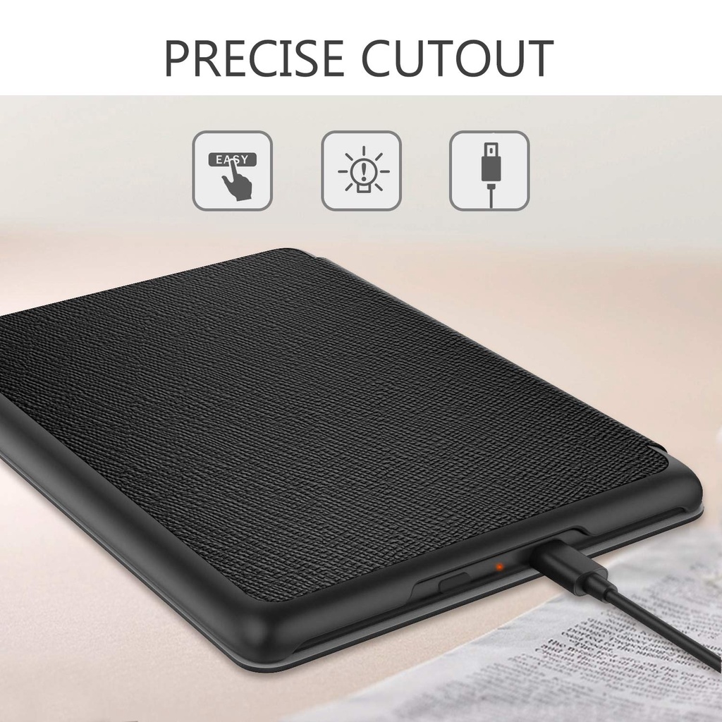 Bao Da Máy Đọc Sách PU Từ Tính Siêu Nhẹ Màu Trơn Cho Amazon Kindle Paperwhite 11 / 10 / 7 / 6 / 5th