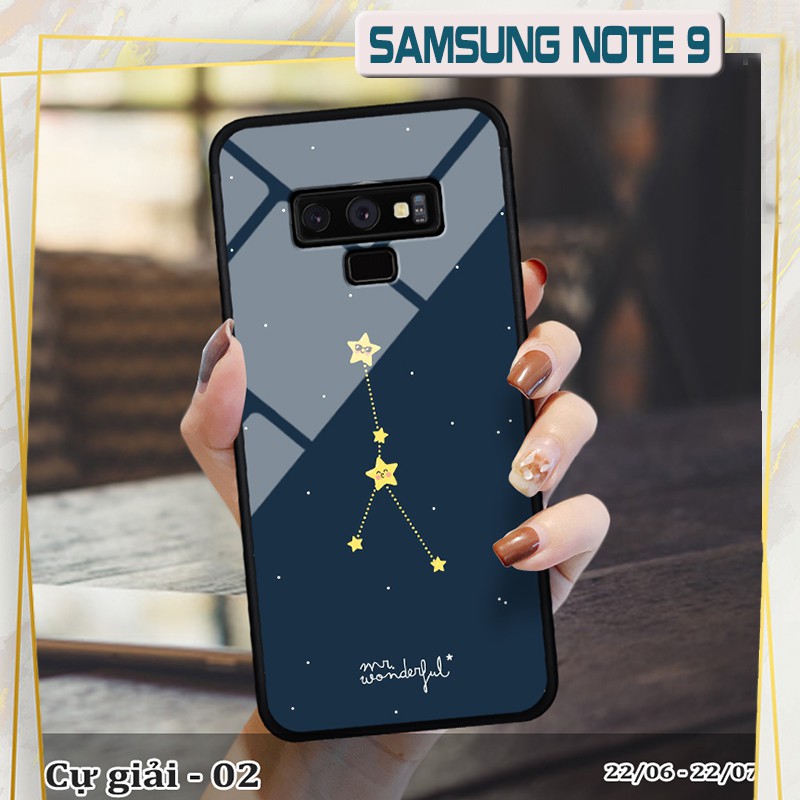 [Mã ELORDER5 giảm 10K đơn 20K] Ốp lưng kính 3D Samsung Galaxy Note 9 -cung hoàng đạo
