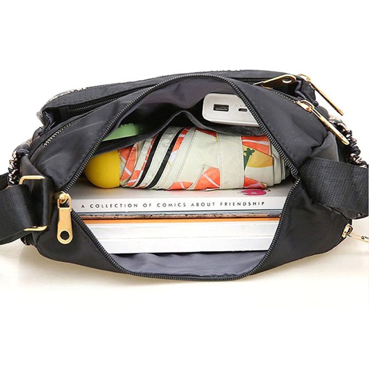 TÚI HỌA TIẾT VẢI DÙ OXFORD NHIỀU NGĂN, CHỐNG THẤM NƯỚC, CHỐNG XƯỚC CAO CẤP SIZE 28CM TUI-105