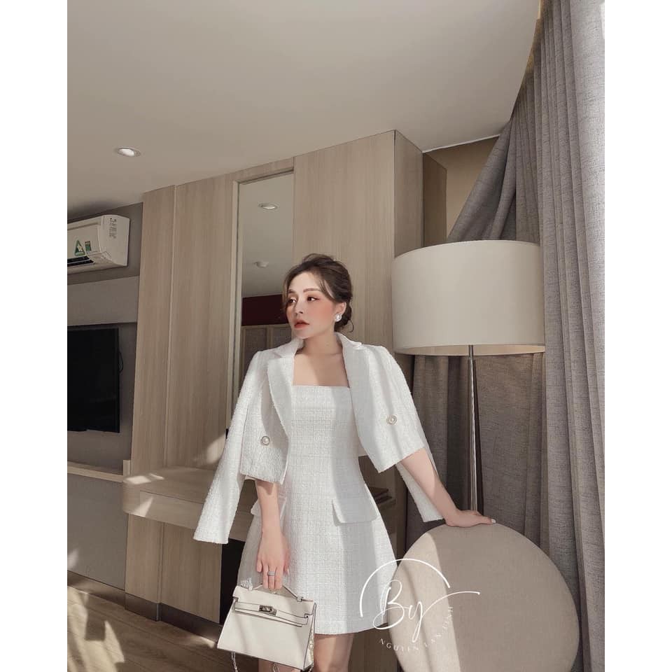 [Mã WARUN27 giảm 12k đơn 99k] Set 2 món áo len zip lệch vai mix váy body 2 dây xẻ. Chất bozip mịn đẹp giã | BigBuy360 - bigbuy360.vn