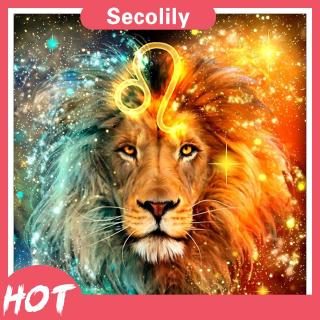 Bộ tranh đính đá 5D DIY hình cung Hoàng đạo Sư tử đẹp mắt treo trang trí nội thất