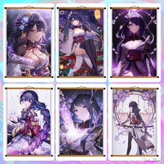 Poster Vải Raiden Shogun Genshin Impact