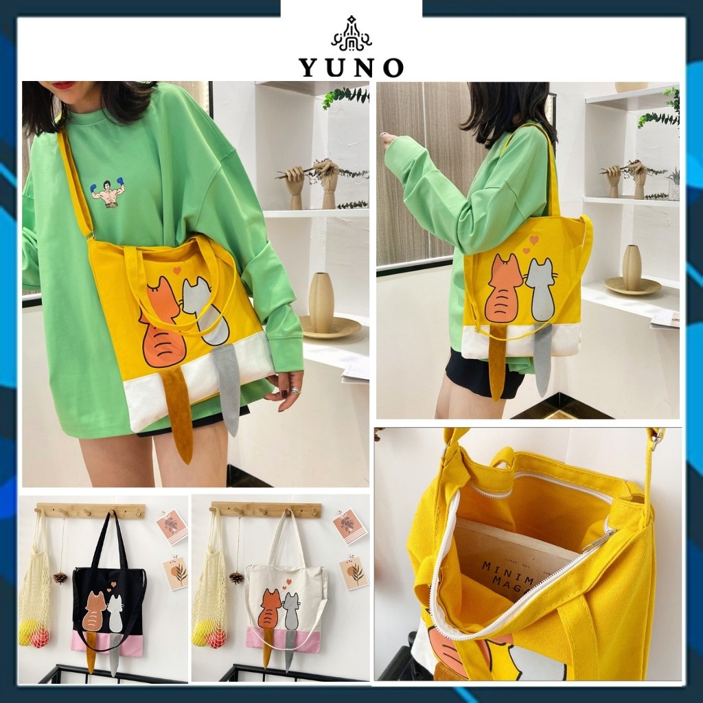 Túi Vải Bố Canvas Tote Đựng Đồ Quần Áo Đeo Vai Thời Trang Giá Rẻ YUNO M29