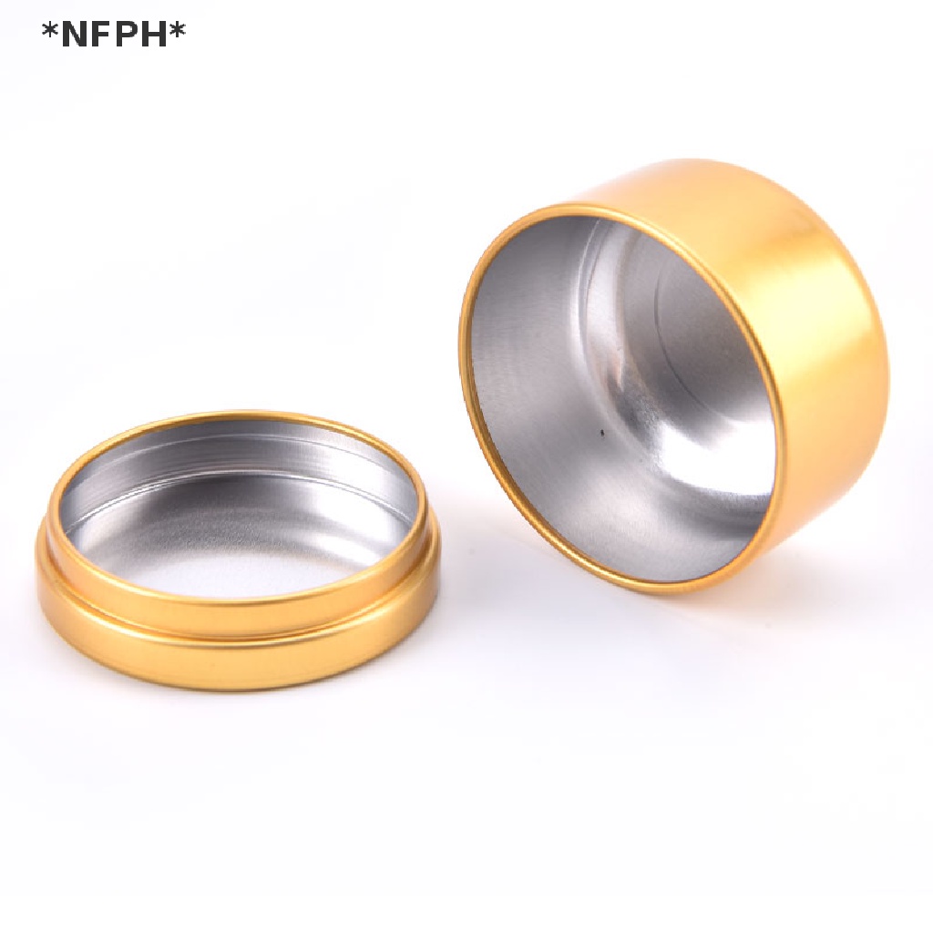 [NFPH] Hộp Thiếc Nhôm Thiếc Tròn Đựng Nến Du Lịch
