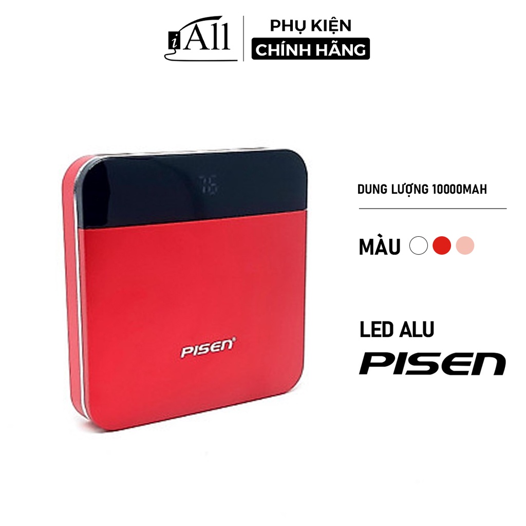 Sạc dự phòng cầm tay portable Pisen có đèn Led báo hiệu 10000mAh - iAll Store