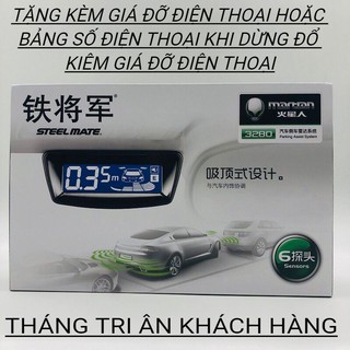 Cảm biến Lùi Tiến Steelmate 6,8 mắt cho Ôtô model 3280 NEW 2019 (Tặng kèm Giá đỡ điện thoại hoặc Bảng số điện thoại)