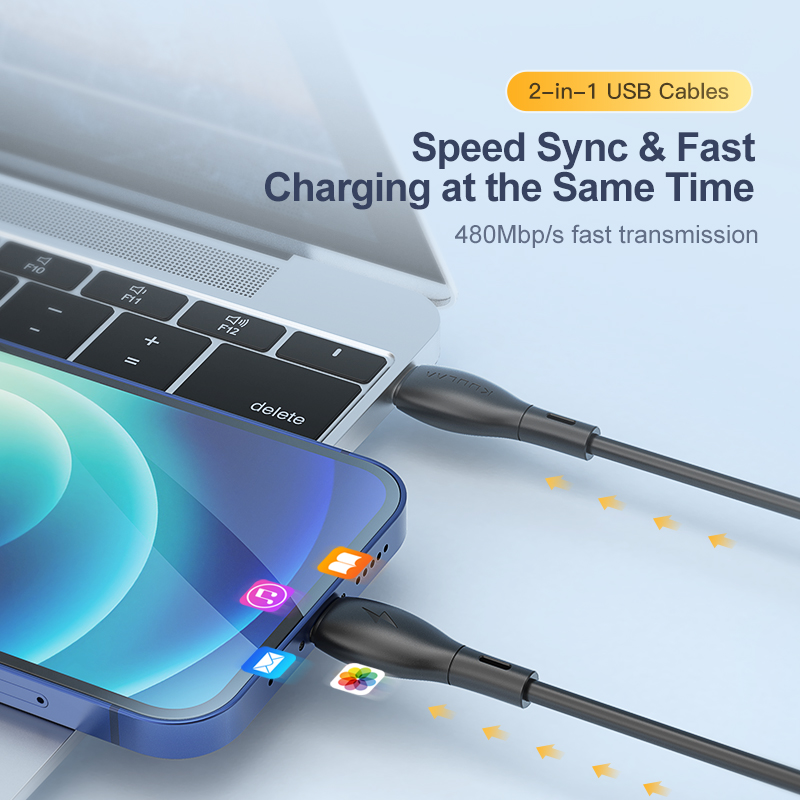 Cáp Lightning sang USB Type-C KUULAA 20W 20W hỗ trợ sạc nhanh cho iPhone 13 12 Mini 12 Pro Max 11 8 7 Macbook iPad PD