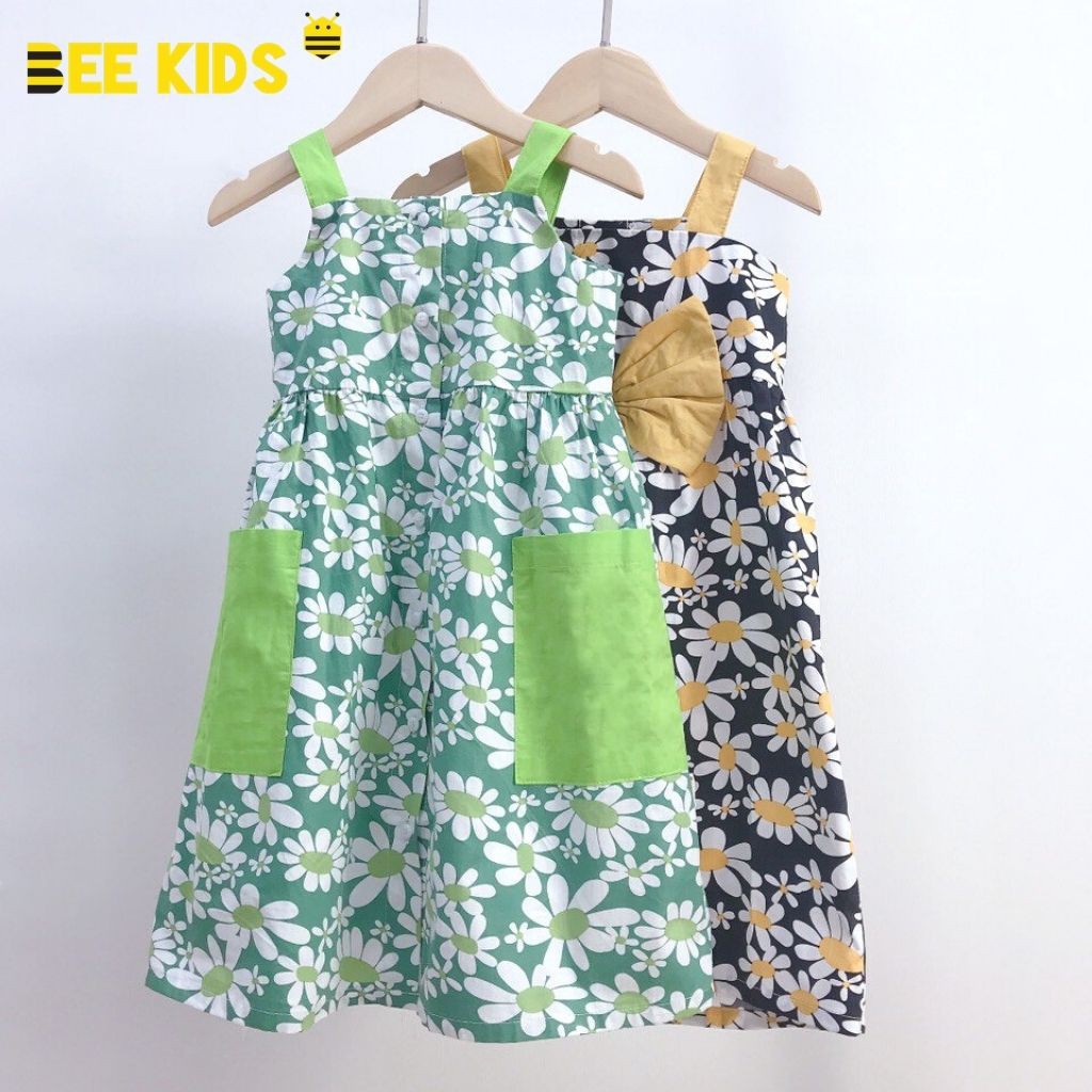 Váy Bé Gái Dáng Xòe Bee Kids Thiết Kế 2 Túi Dán Sườn Họa Tiết Nơ Cho Bé Gái (2 - 12 Tuổi) 7DC01709ST