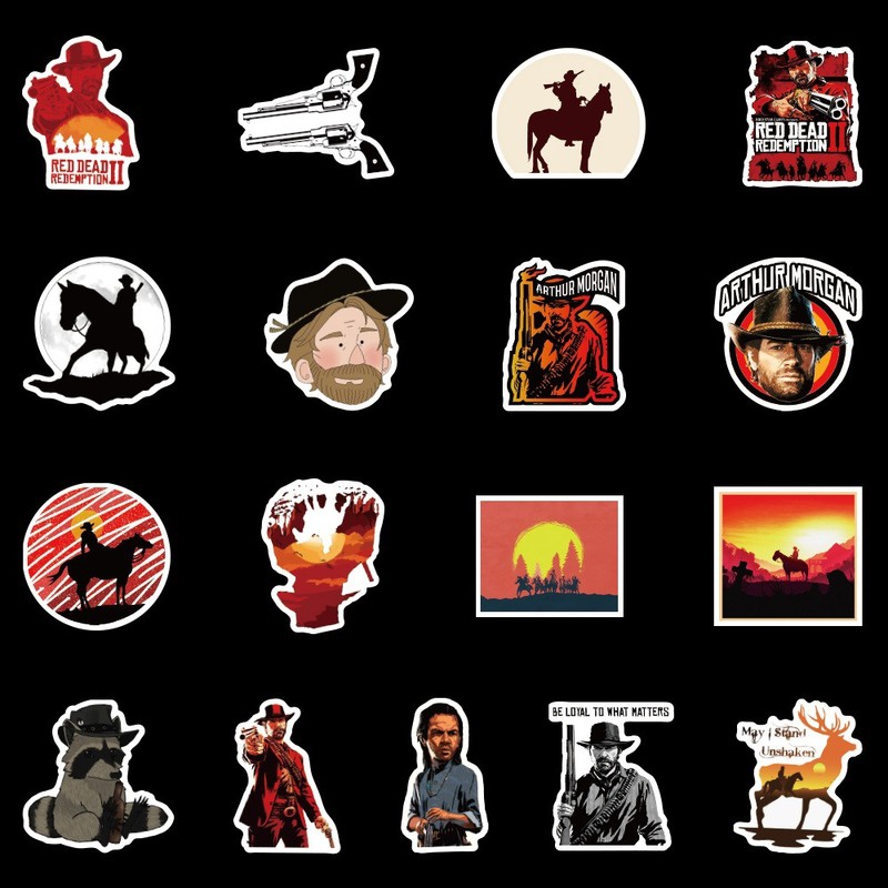 Bộ 50 Hình Dán red dead: redemption Chống Thấm Nước