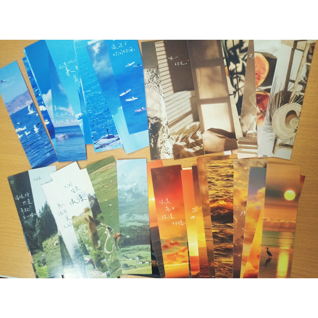 Set 3-5 chiếc bookmark đánh dấu trang sách hình phong cảnh theo màu sắc BM01-04