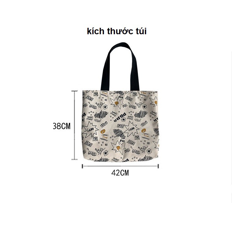 Túi tote túi canvas size to nữ unisex có khóa kéo đeo vai in chữ ROAR mềm đẹp giá rẻ cool ngầu HB052 new