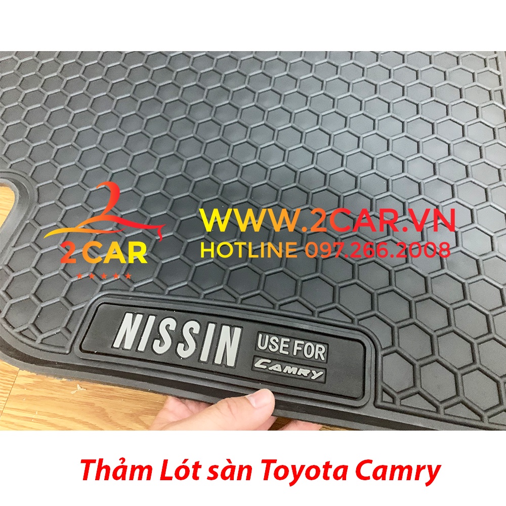 Thảm lót sàn cao su xe Toyota Camry 2019- 2023 chống thấm nước,loại đúc dày theo xe, không mùi mẫu NISSIN