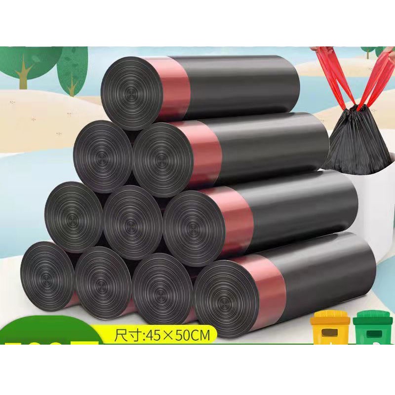 Cuộn túi đựng rác có quai xách tiện lợi kích thước 45x50cm  hình thỏ