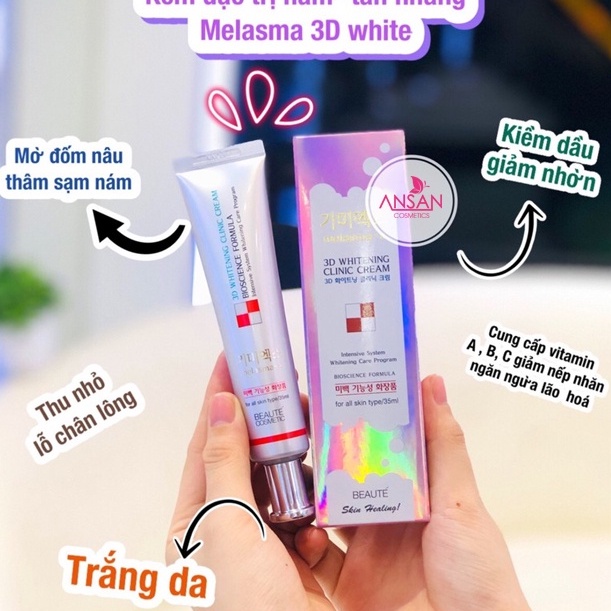 Kem làm giảm và ngăn ngừa nám Melasma 3D white clinic cream