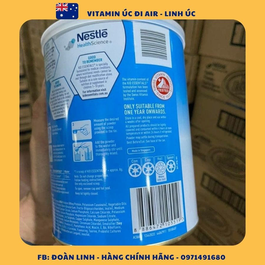 Sữa Kid Essentials Úc, Hàng Chuẩn Úc, Sữa Nestle Kid Essentials 850g
