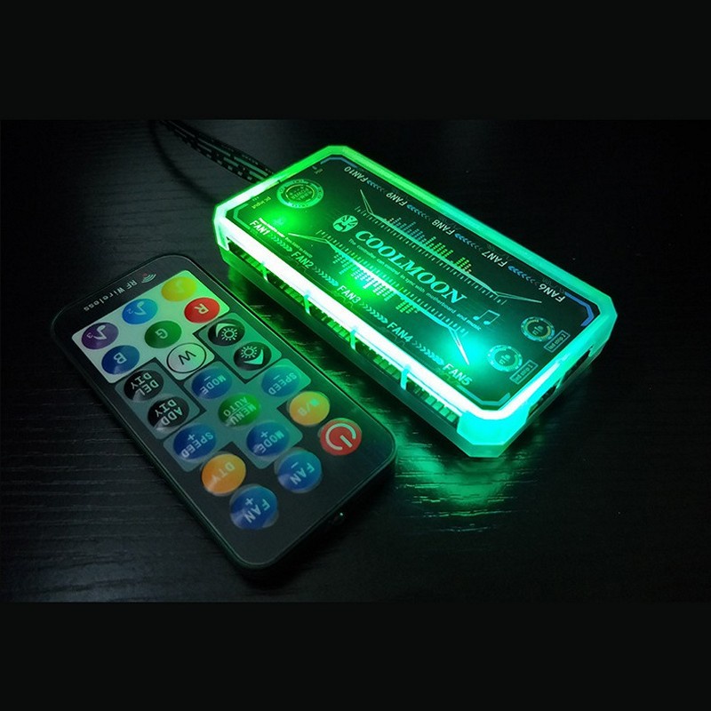 HUB Aura Sync RGB Coolmoon cho Fan Led RGB và đèn Led RGB