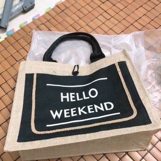 Túi cói hello weekend xiêu xinh