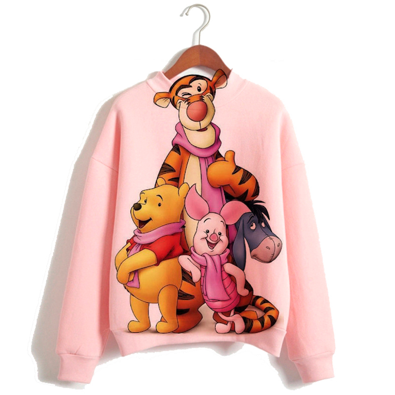 Winnie the Pooh  Women áo kiểu 2020 Autumn Áo khoác Long Sleeve Slim College Style Women Áo khoác Dress Letter Print áo kiểu Fr