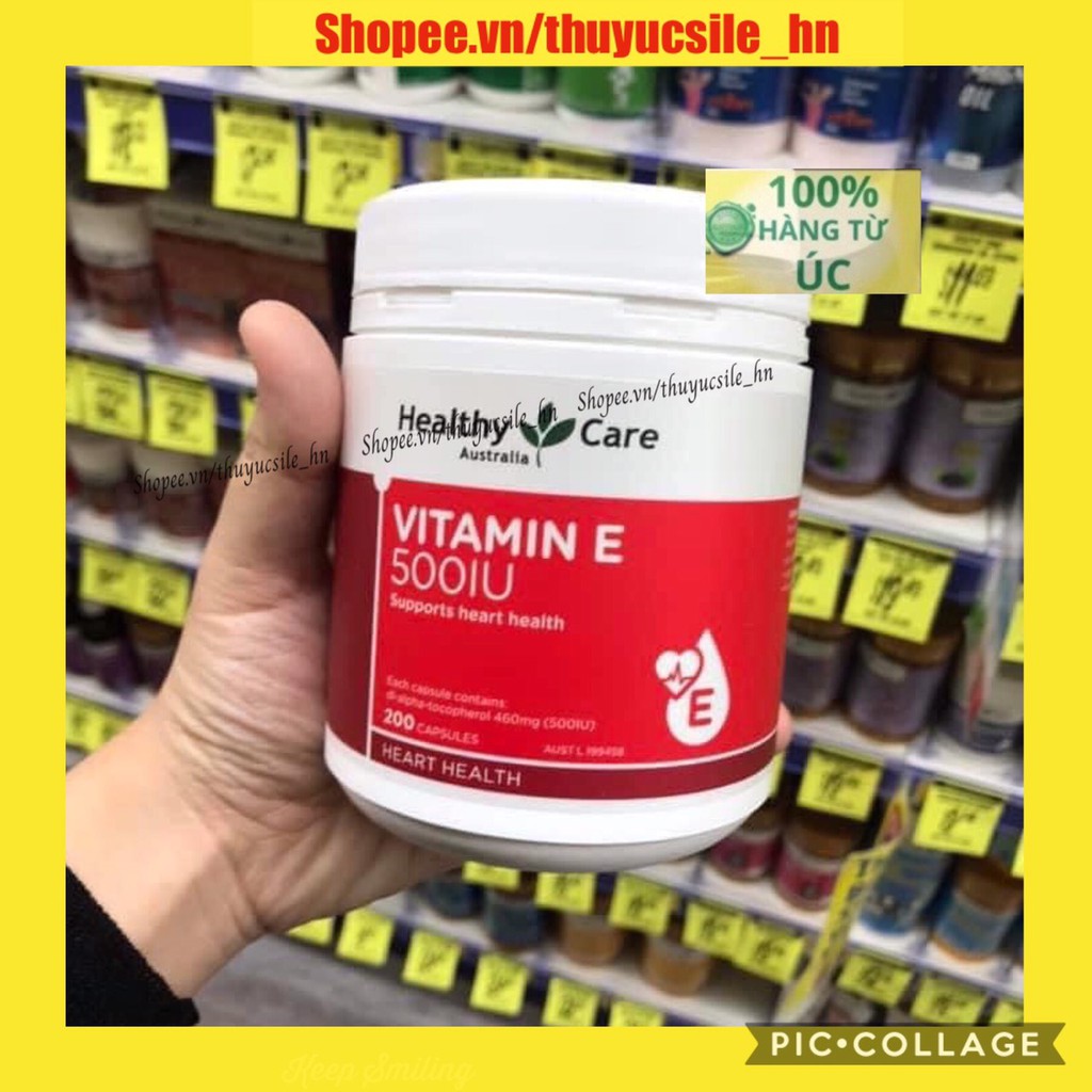 (Date 2023) Viên uống hỗ trợ da vitamin e Healthy care 200 viên