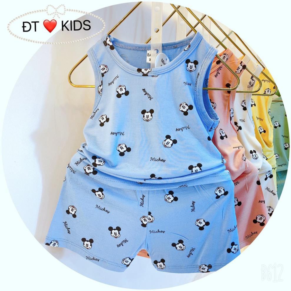 Bộ Ba Lỗ Micky 5 Màu Cho Bé Chất Liệu Thun Cotton Mềm Mát Siêu Co Dãn | V361