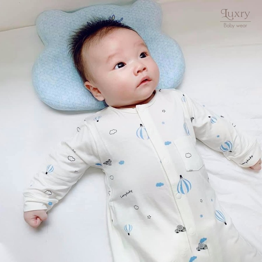 Body dài tay cho bé sơ sinh họa tiết dễ thương - chất liệu vải sợi tre thương hiệu Luxry phù hợp cho bé dưới 10kg