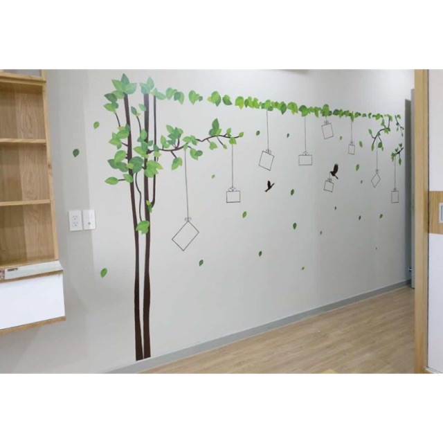 Decal cây khung ảnh