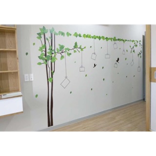 Decal cây khung ảnh