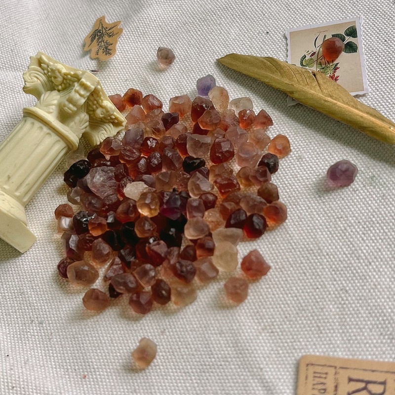 Đá thô Garnet Brazil cam sưu tầm, handmade, reiki, thanh tẩy thiền định