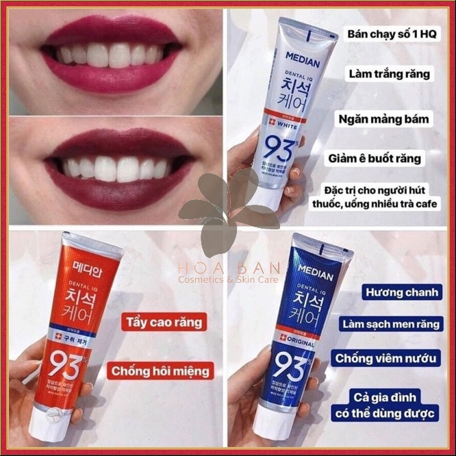 Kem Đánh Trắng Răng Median 93% Tooth-Paste 120gr - Hoa Ban Cosmetic