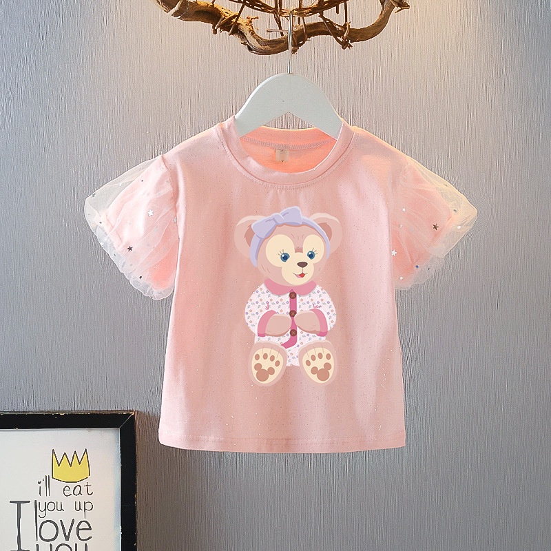 Áo Thun 100% Cotton In Họa Tiết Hoạt Hình StellaLou Cho Bé Gái
